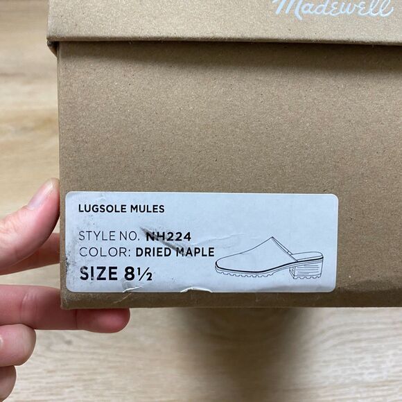 Madewell The Mindy Lugsole Leather Mule Women's 8.5 Color Dried Maple - Picture 11 of 12